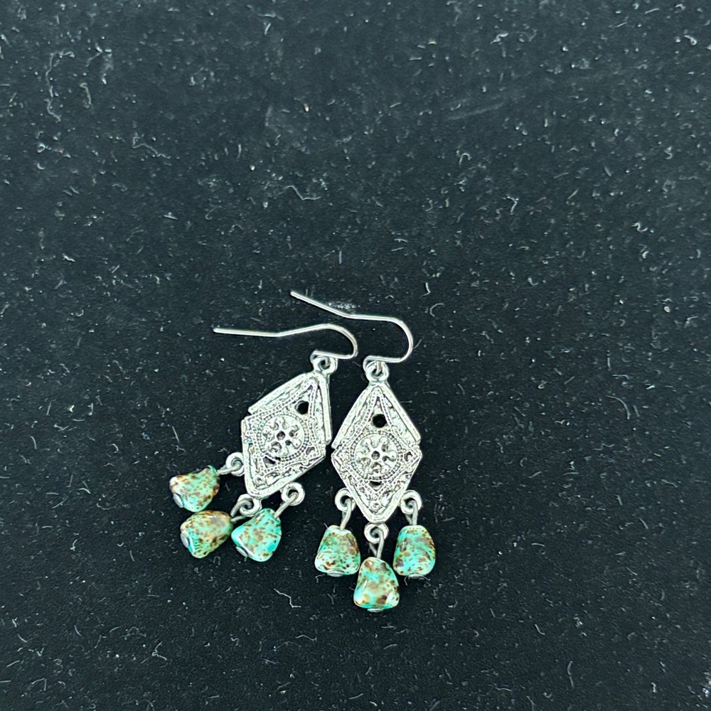 Silver and Turquoise Dangle Earrings